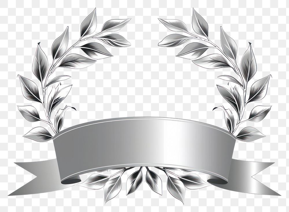 PNG Gradient Ribbon silver laurel accessories chandelier accessory.