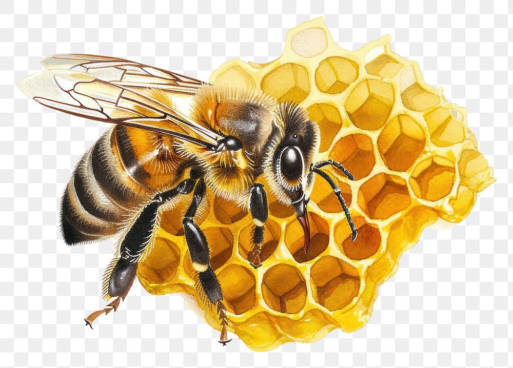 PNG  Honey bee comb invertebrate bumblebee andrena.