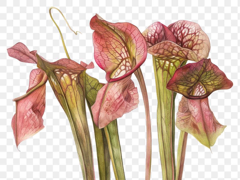 PNG  Tropical pitcher plants anthurium blossom flower