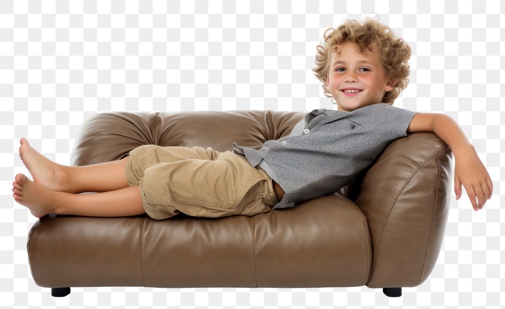 PNG Kid watching TV furniture sitting person.