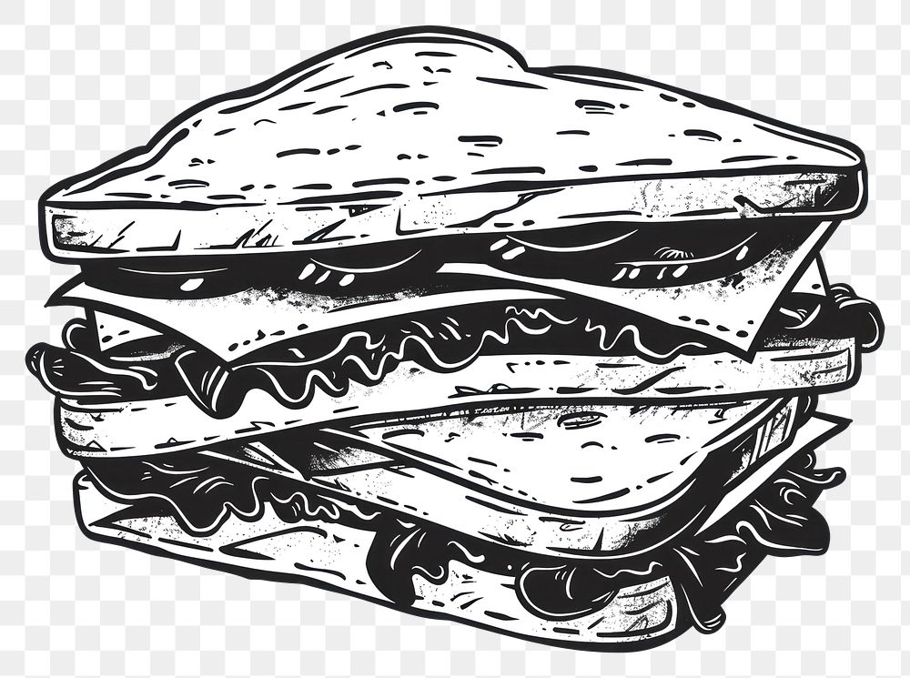 PNG Sandwich sandwich illustrated drawing