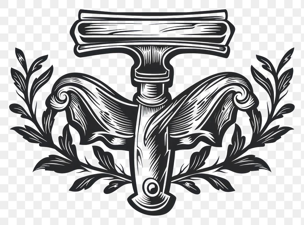 PNG Shaving razor weaponry emblem symbol.