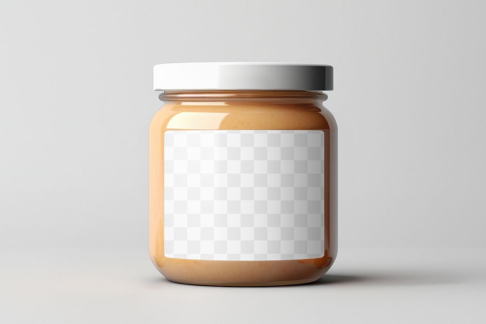 PNG jar label mockup, transparent design