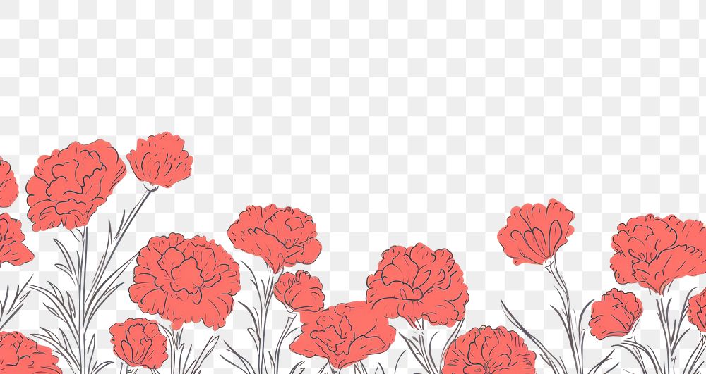 Stroke painting red Carnations carnation pattern blossom.