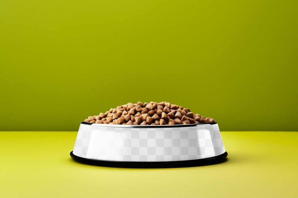 PNG Pet food bowl mockup, transparent design