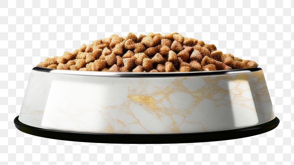 PNG Marble dog food bowl, transparent background