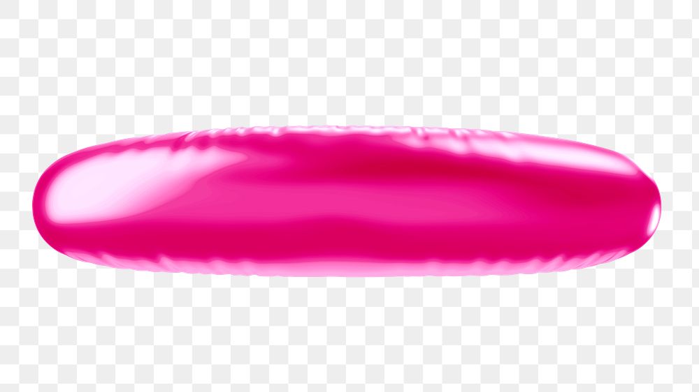 Dash png 3D pink balloon symbol, transparent background