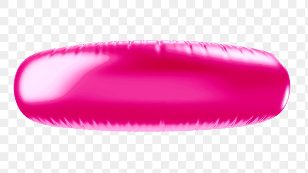 Minus sign png 3D pink balloon symbol, transparent background