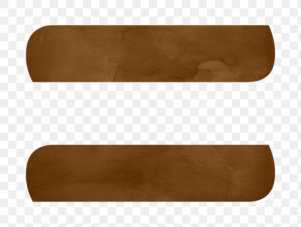 Equal sign png brown digital art symbol, transparent background