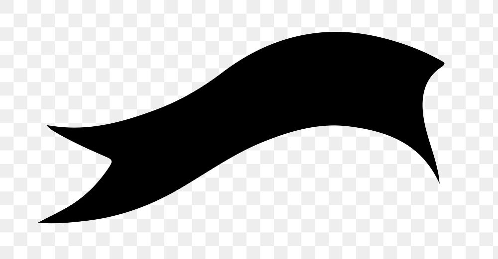 PNG black ribbon banner, transparent background