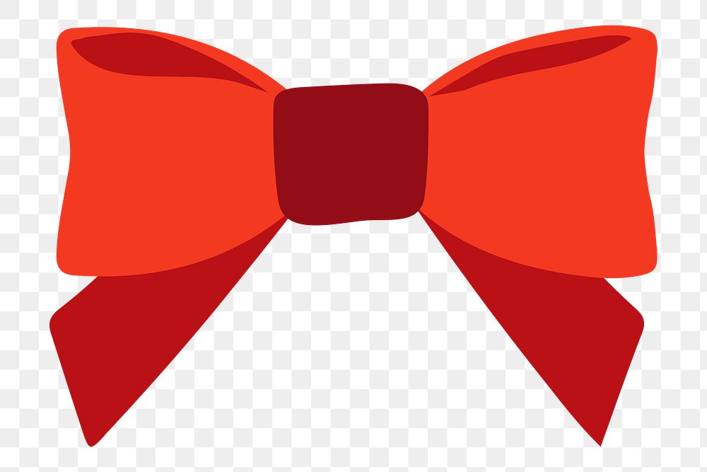 Red bow png clipart, transparent background