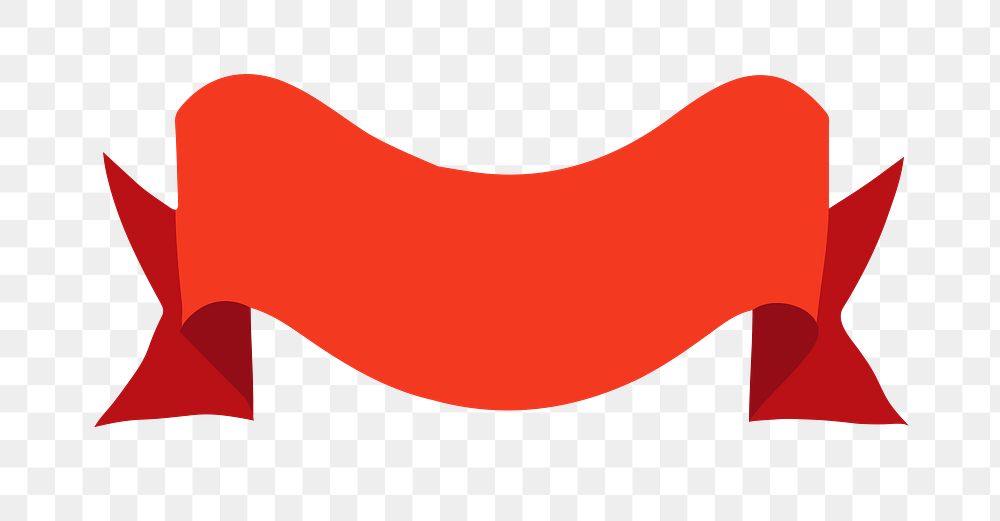 PNG red ribbon banner, transparent background