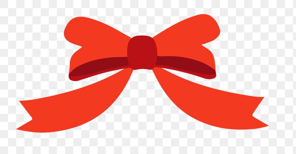Red bow png clipart, transparent background