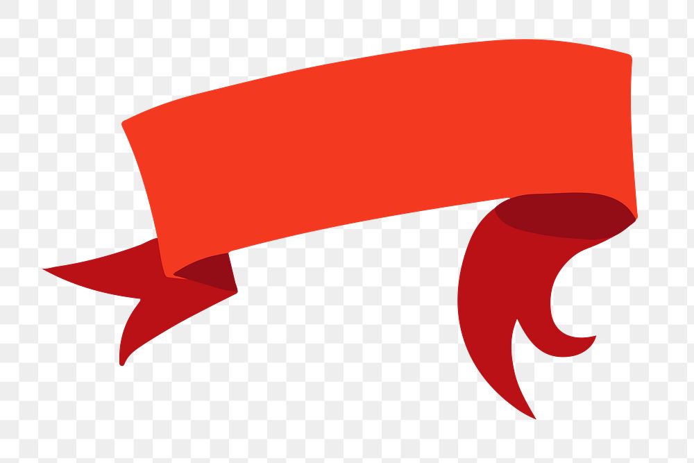 PNG red ribbon banner, transparent background