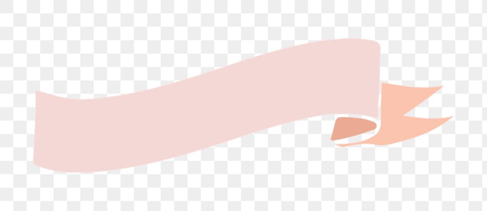 Pastel pink png ribbon banner, transparent background