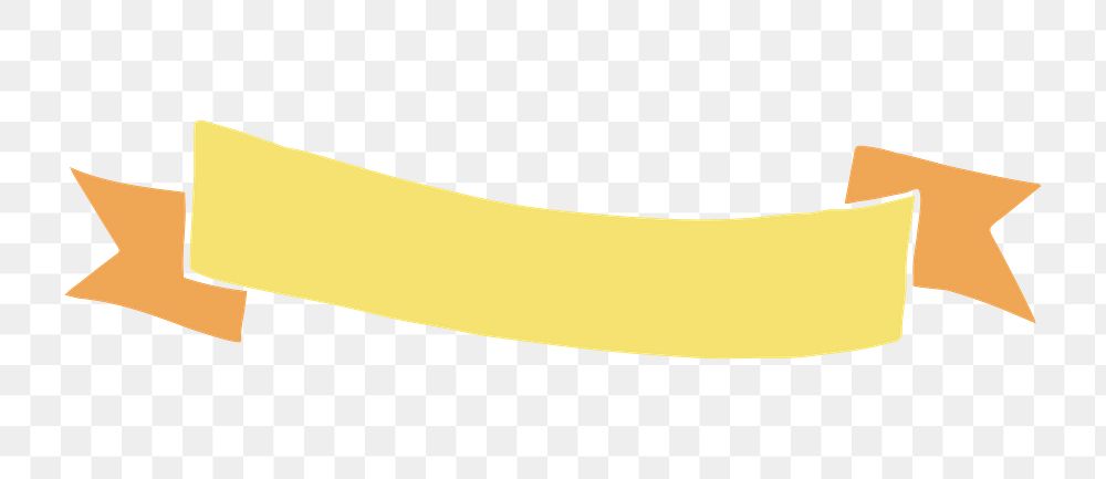 PNG yellow ribbon banner, transparent background