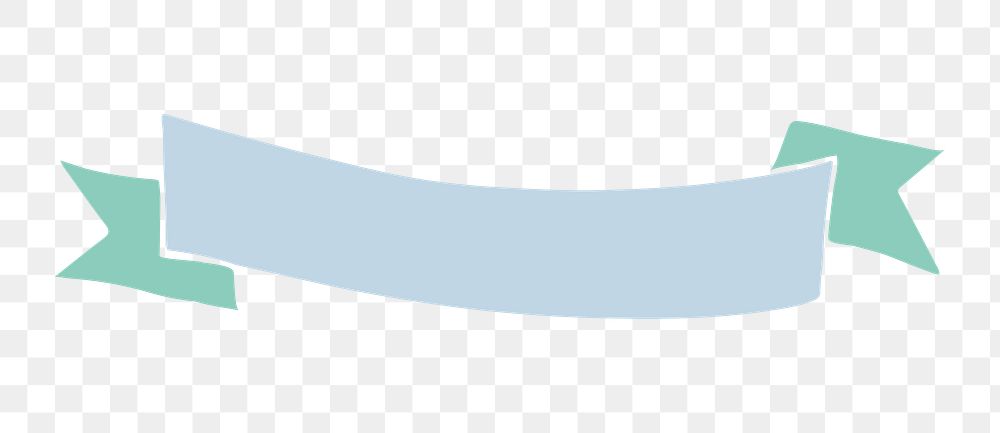 Pastel blue png ribbon banner, transparent background