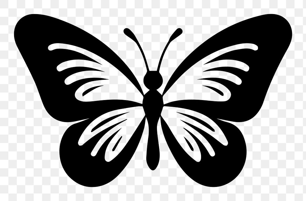 Butterfly png animal line art, transparent background