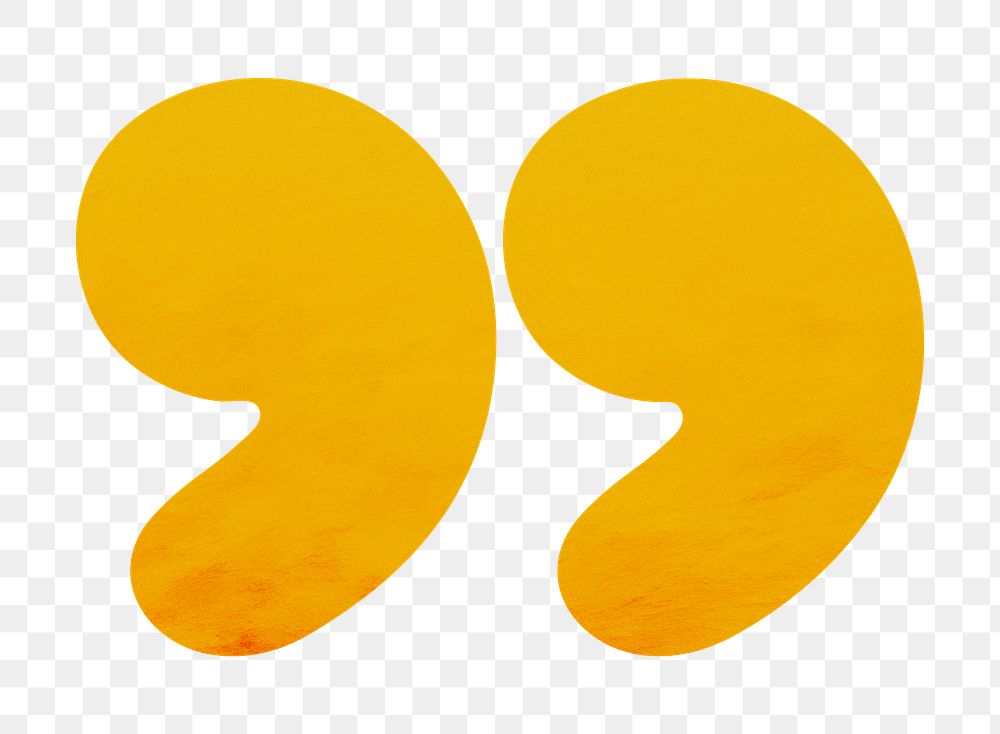 PNG yellow quotation mark sign, transparent background