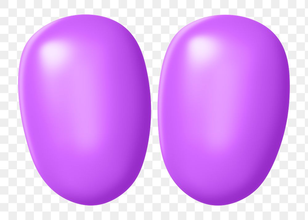 Quotation mark png 3D purple symbol, transparent background