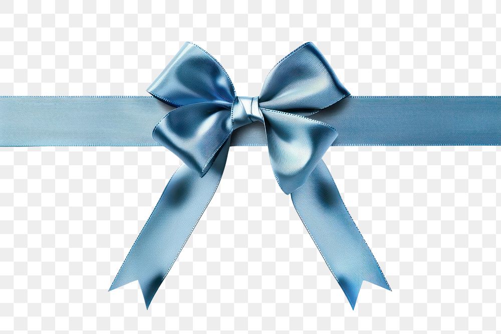 PNG Blue gift ribbon blue bow white background.