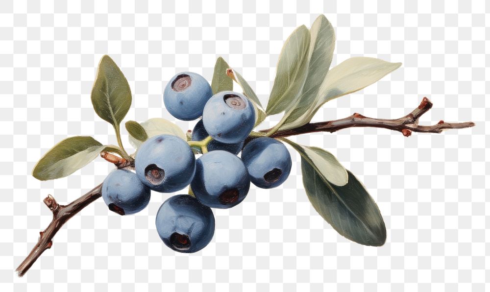 PNG  Close up on pale blueberry produce fruit plant