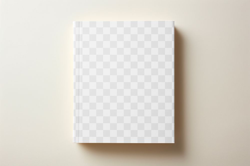 PNG hardcover book mockup, transparent design