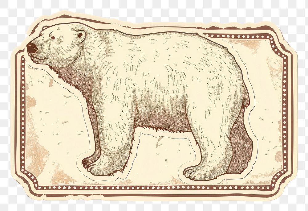 A polar bear shape ticket wildlife animal mammal.