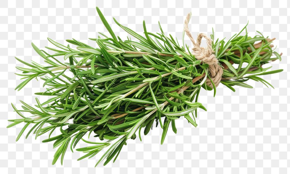 PNG A bunch of fresh rosemary herbs blossom herbal.