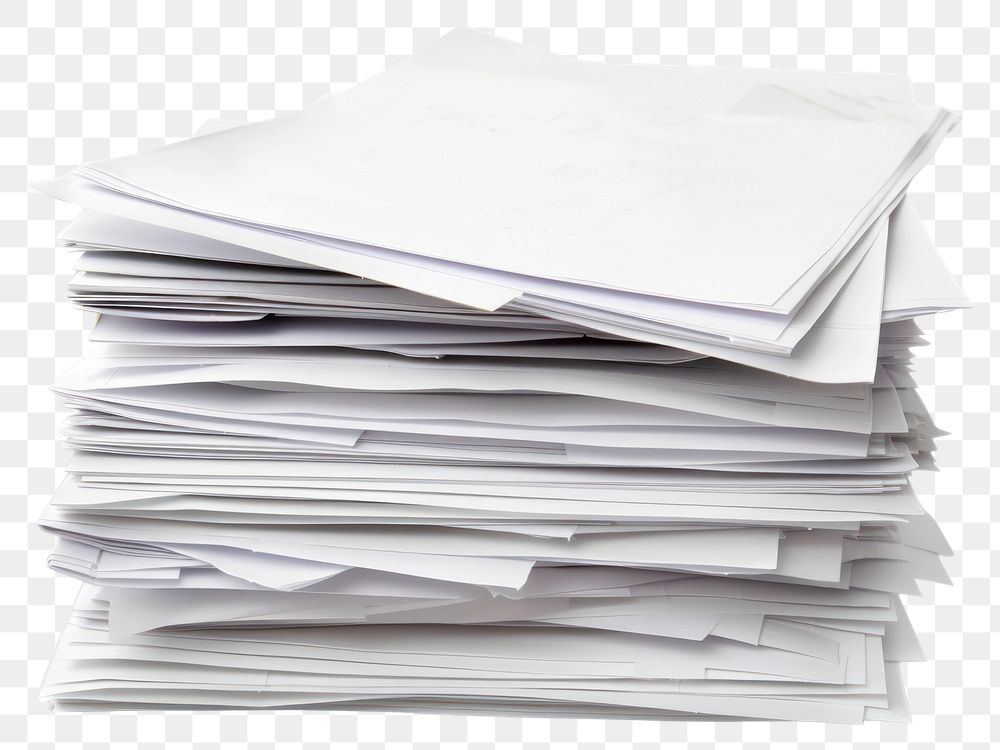 PNG A stack of white paper sheets document text