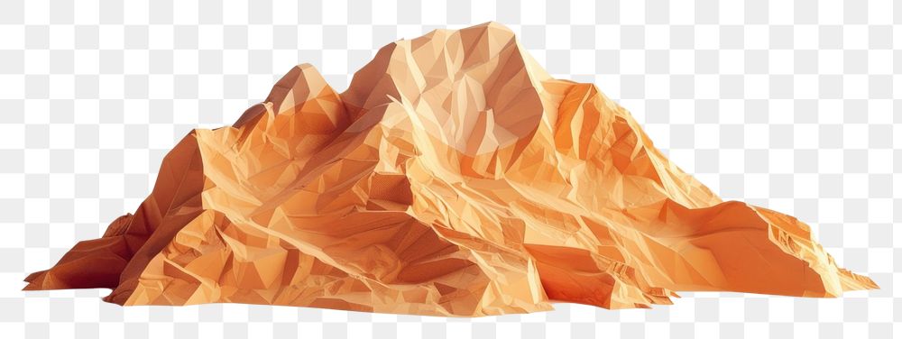 PNG Mountain in style of crumpled paper origami person.