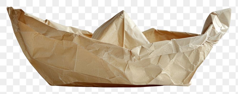 PNG Boat in style of crumpled paper origami art
