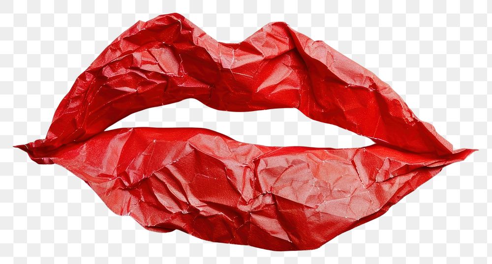 PNG Lips in style of crumpled paper clothing apparel
