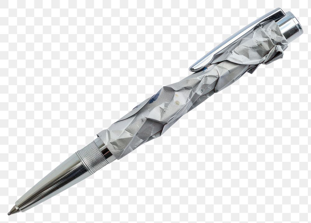 PNG Pen in style of crumpled weaponry dagger blade.