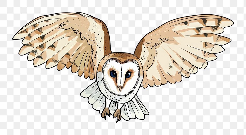 PNG Flying owl flat illustration animal bird