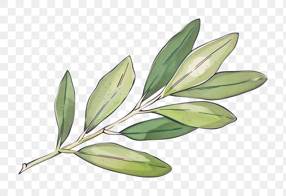 PNG Olive leaf flat illustration art annonaceae vegetation.