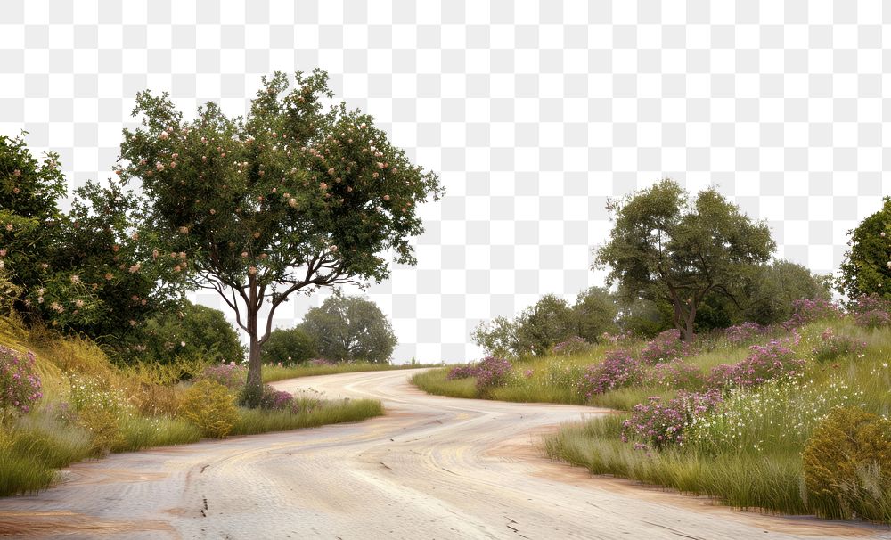 PNG Serene countryside winding road