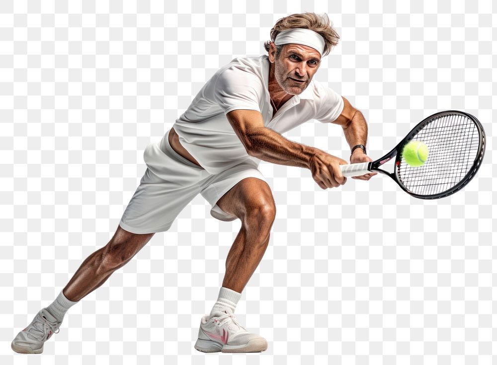 PNG Caucasian man playing tennis player sports racket adult. 