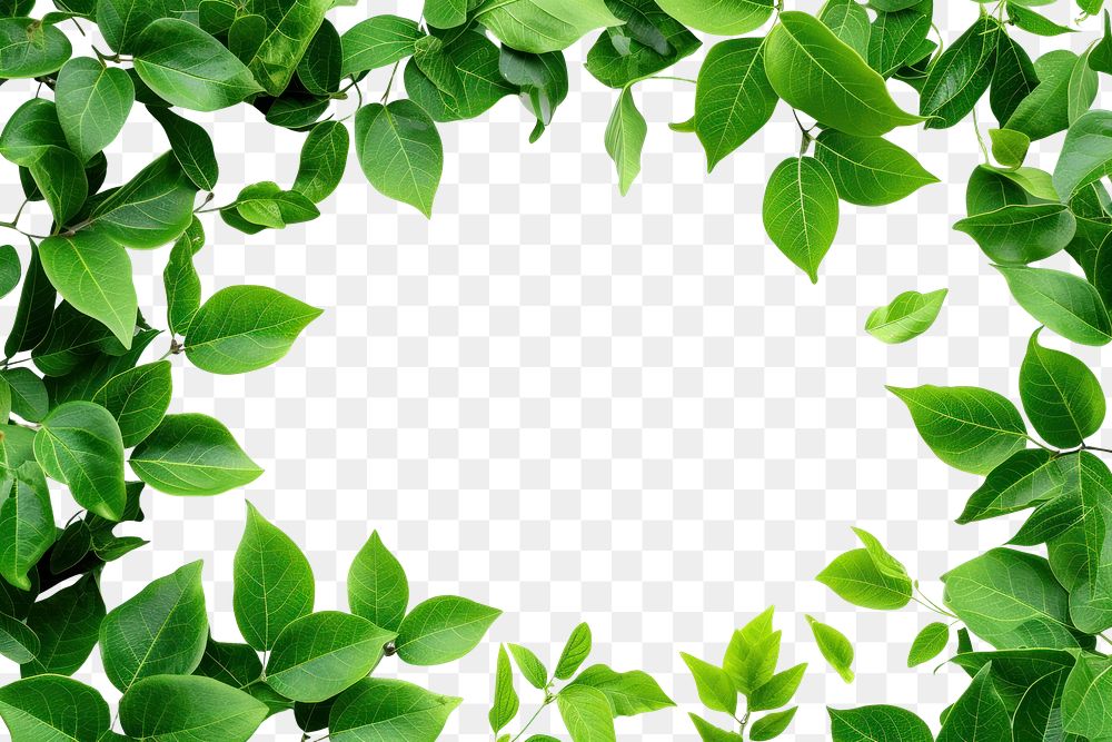 PNG Green leaves frame backgrounds plant herbs.