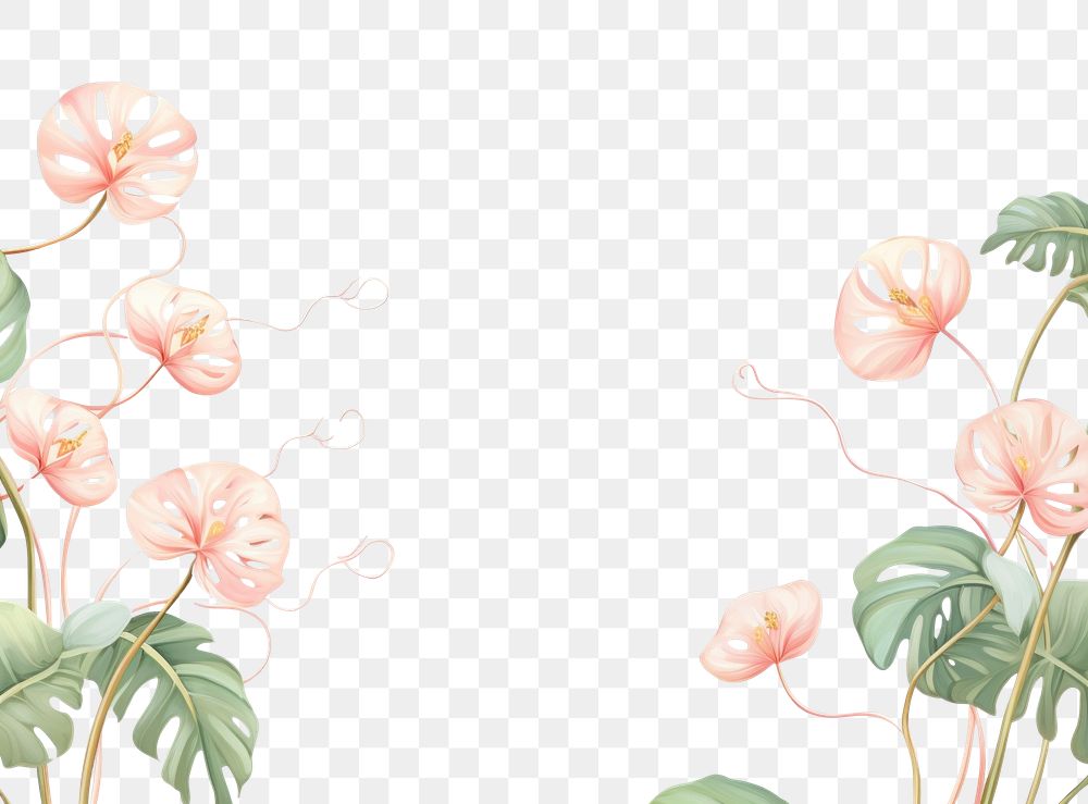 PNG Monstera border backgrounds painting nature.