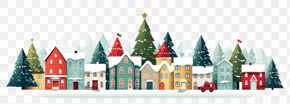 PNG Christmas village christmas white background architecture. AI generated Image by rawpixel.