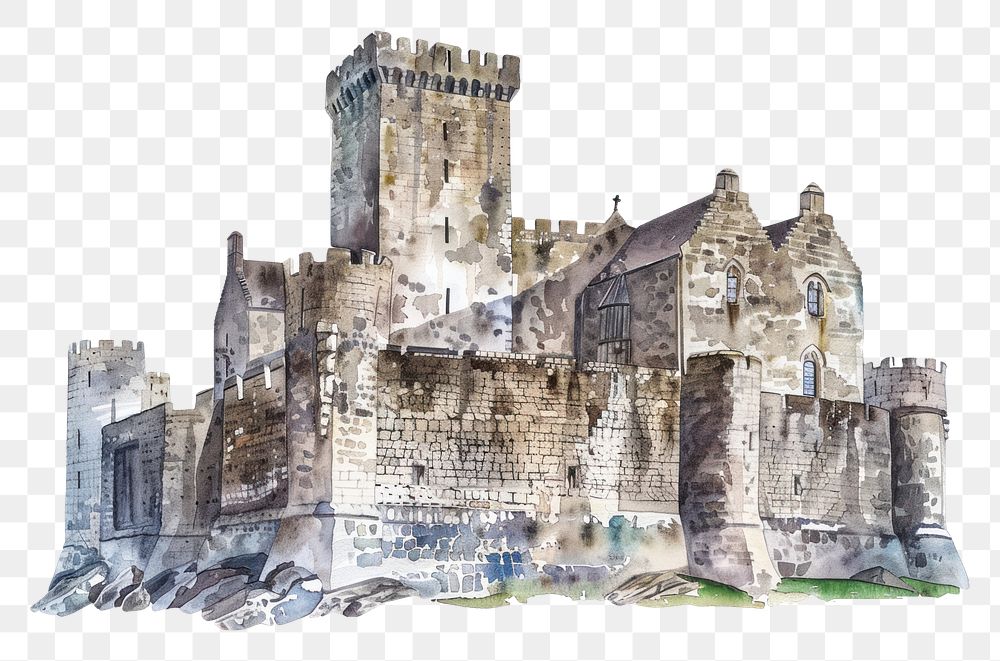 PNG Rock of Cashel castle architecture illustration building.