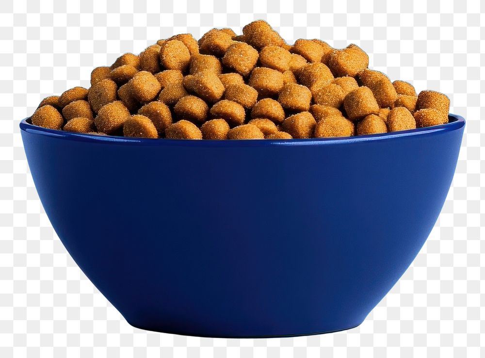 PNG An isolated dog food in a navy bowl background nutrition produce.