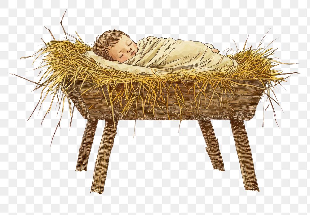 PNG Baby Jesus art illustration christmas.