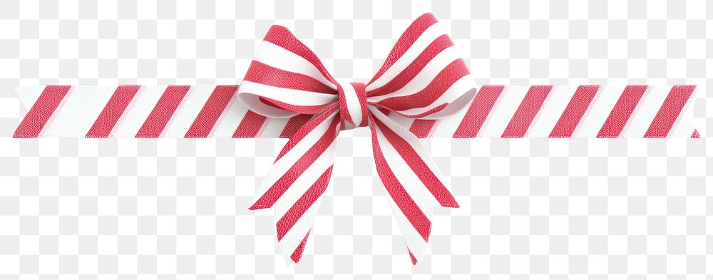 PNG A candy cane striped ribbon white tie bow.