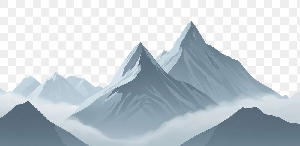 PNG Misty mountain peaks illustration landscape nature.