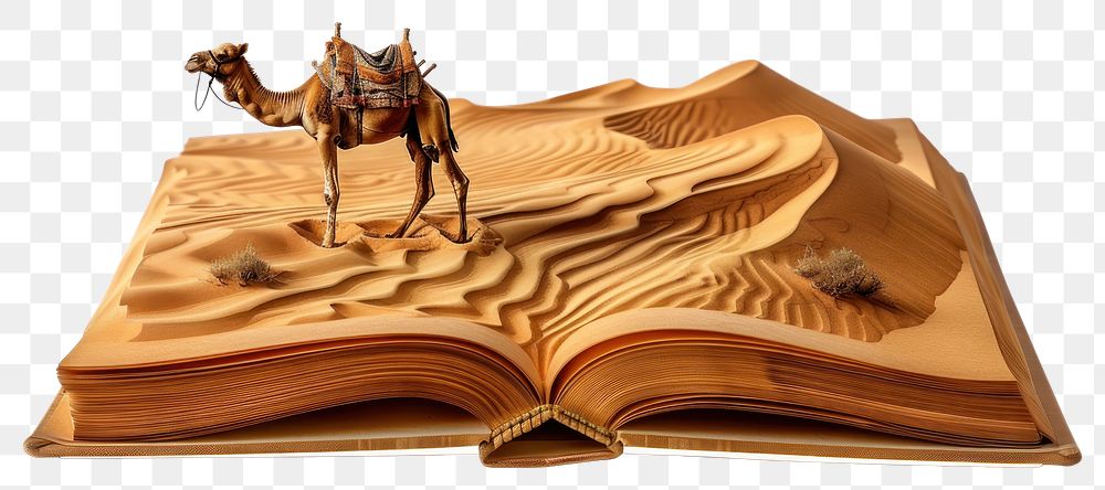 PNG Camel crossing desert camel dunes book.