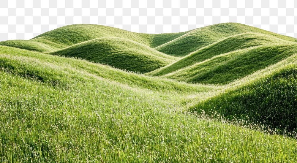 PNG Green grassy rolling hills landscape scenery nature.