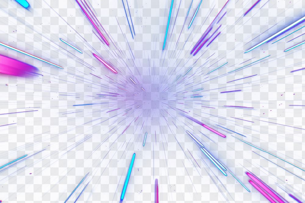 PNG Bold lines moving fast light futuristic fireworks.