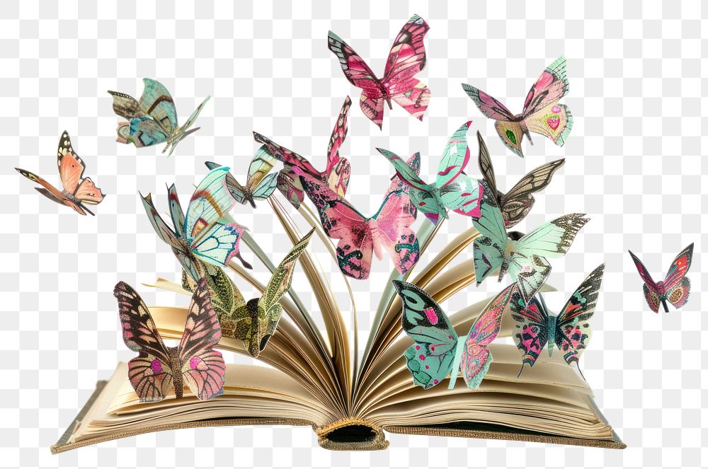 PNG Paper butterflys book butterflies open.